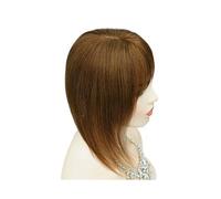 Frauen Haare - Cubrecabellos con flequillo de 13 x 13 cm, cabello humano Remy real, para mujer, con base de seda perdida, extensiones de cabello (30,5 cm, marrón)