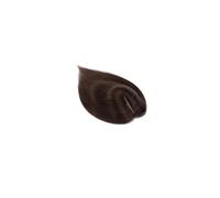 Frauen Haare - Decoración de cabello humano de 7 x 13 cm, base de seda, para mujer, extensiones de cabello con clip, extensiones de cabello (18 pulgadas, marrón oscuro)