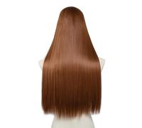 Frauen Haare - Extensión de pelo sintético con clip en forma de U de 61 cm, grueso, natural, sintético, largo, recto, extensiones de pelo (caoba cobre)
