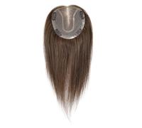 Frauen Haare - Extensiones de cabello humano de 14 pulgadas con base de encaje mono, color marrón natural, para mujer, con extensiones de cabello fino