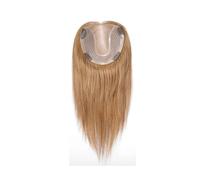 Frauen Haare - Extensiones de cabello humano de 14 pulgadas con base de encaje mono, color rubio oscuro natural para mujeres con extensiones de cabello fino