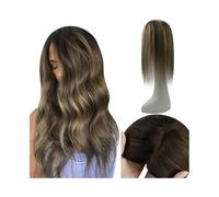 Frauen Haare - Extensiones de cabello humano lacio para mujer, 13 x 13 cm, con 4 clips, atadas a mano, extensiones de pelo brasileño (25,4 cm a 45,7 cm)