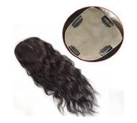 Frauen Haare - Extensiones de cabello humano ondulado y rizado para mujer, color natural, 12 x 13 cm, base de piel de seda transpirable, extensiones de cabello humano ondulado (16 pulgadas)