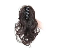 Frauen Haare - Extensiones de cola de caballo sintéticas de 30,5 cm con clip para cola de caballo corta y rizada para mujer, extensiones de cabello (marrón chocolate)