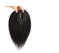 Frauen Haare - Peluca de cabello humano real de 12 x 13 cm para mujer, lacio, con pinzas, con flequillo, densidad del 150 %, extensiones de cabello (10 pulgadas, negro, sin flequillo)