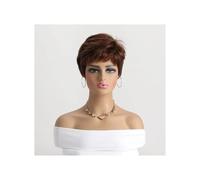 Frauen Haare - Peluca sintética natural para mujer, peluca corta y rizada de 25,4 cm, resistente al calor, para uso diario, fiesta, resistente al calor