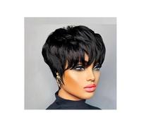 Frauen Haare - Pelucas de cabello humano corto con flequillo en capas, corte Pixie, extensiones de cabello humano brasileño para mujer