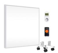 FrauSonne Calefacción por infrarrojos 350 W con termostato inteligente, calefacción móvil de bajo consumo con protección contra sobrecalentamiento, para interiores y baño, garantía de 20 años