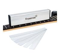 Frautron Viga de lijado niveladora de trastes de acero inoxidable, barra de nivelación de trastes de 200 mm, herramienta de reparación de luthier con 2 juegos de papel de lija de grano