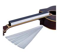 Frautron Viga niveladora de trastes de guitarra, nivelador de trastes de 16 pulgadas, lima de nivel de bloque de lijado, herramienta de reparación Pro Luthier con 12 tiras de papel de lija