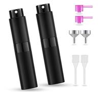 FRAVAST® Pack de 2 Atomizador Perfume Recargable 8ml + 3 Accesorios de Rellenado + PDF con Manual de Conservación y Uso del Perfume | Atomizador para Viaje