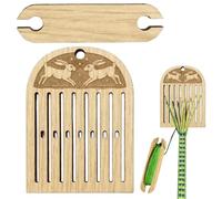 Fravsiu Backstrap Heddle - Wooden Crafts Bandweaving Knitting, Small Belt Weaving Kit with Portable Tools, Handmade Craft Kit for Christmas, Projects, Yarn Weaving Activities, 2.95x2.17 Inches