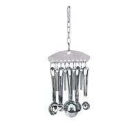 Fravsiu Bird Chew Toy, Parrot Spoon Ring Model, Beak Conditioning Accessory, Sturdy Hanging Cage Enrichment, Fun Activity for Macaws Cockatoos Conures Parakeets Finches 10.63x4.13 Inches