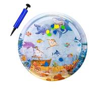 Fravsiu Cat Water Play Mat, Inflatable Round Pad, Thickened PVC Pet Coating, Interactive Sensor Enrichment Toy, Ideal para Sunny Vibes Cooling for Indoor Outdoor Cats 11,81 x 11,81 x 0,79 pulgadas