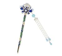Fravsiu Chinese Hairpin, Tassel Coiled Hair Pin, Firm Hold Hair Stick, Elegant Plate Hair Fork, Stylish Plate Hair Fork with Tassel Design for Teens and Traditional Chinese Hairstyles