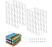 Fravsiu Craft Paper Organizer Clear Acrylic Display Stand, 16-Hole Craft Paper Roll Holder, Supplies Storage for Desktop Organization, Art Studio, Home, Workshop, Scrapbooking, Drawing