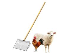 Fravsiu Cuchara para gallinero | Detachable Long Handle Sifting Metal Shovel | Heavy Duty Non-Stick Rake for Chicken Coop Accessories, Removal Tool Sifting Shovel for Chicken Droppings