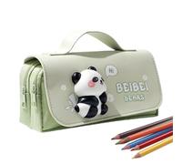 Fravsiu Cute Pencil Pouch, Capybara Animal Stationery Bag, Inner Compartments, Zippered Large Capacity Case for School, College, Offices, Desk Use, 8.27x4.13x2.17 pulgadas, verde claro, Se référer au