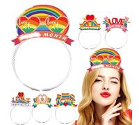 Fravsiu Diadema iris, casco de orgullo | El amor gana la diadema tema | Amor gana tema diadema LGBT diademas Gay Orgullo fiesta diademas pelo aro fiesta favor
