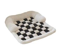 Fravsiu Dog Bed Mat, Chess Patterned Dog Mat, Couch Cat Protector Cover, Fuzzy Calming Dog Bed Mat, Anti-Slip Pet Couch Cover, Impermeable Sofá Protector para Pequeñas Pets