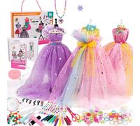 Fravsiu - Kit de creación de moda para niñas, kit de estudio de moda para niñas, kit de arte y artesanía de piezas | creación de vestidos creativos con 2 maniquíes para niñas, aprender a coser