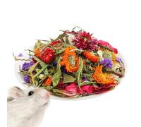 Fravsiu Natural Dried Flower Bedding, Gerbil Bedding with Flowers, Small Animal Habitat Decor, Odor Control Hamster Bedding, Small Animal Enclosure Flowers for Rabbit Gerbils Or Other Little Animal