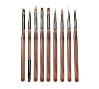 Fravsiu Pinceles para, juego de pinceles para - Bolígrafo de uñas 9X - Pincel para revestimiento de uñas para uso doméstico, pinceles de esmalte de uñas, juego de herramientas para