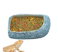 Fravsiu - Plato de Agua Reptil, Cuenco de Agua Reptil | Plato de alimentación del Tanque de Reptiles,Fabricante de Esquina naturalista Poco Profundo para Dragon Barbudo, arbóreo, Tropical,