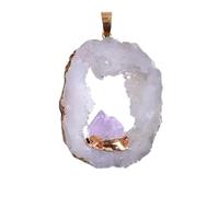 Fravsiu Polished Gemstone Pendant, Irregular Agate Necklace, Jewelry Necklaces with Unique Stone, Natural Crystal Necklace for Celebration, Fashion Pendant with Chic Style, Agate Jewelry for Birthday