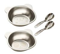 Fravsiu Stainless Steel Kids Plates, Fun Animal Rice Bowls, 450ml Capacity, Sturdy Metal Design, Feeding Dish, Ideal for Childrens Meals at Home Camping or School Use 5.91x4.92x1.77 Inches