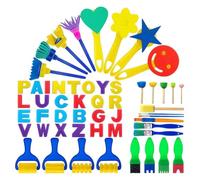 Fravsiu Vibrant Foam Brush, Playful Art Tool, Soft Drawing Sponge, Preschool Craft Learning Activity, Kindergarten Nursery Creative Project, Painting Kit for Children, Girls, Boys