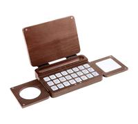 Fravsiu Wooden Watercolor Palette, 24-Well Plegable Paint Tray, Compact Design for Travel, Crafting, Camping, Classroom, Artist Studio, Journal, Beginners, Adults, Kids and More