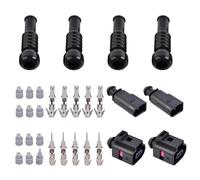 Frawacy Kit de conectores de cableado macho-hembra de 2 pines con terminales y juntas compatibles con Golf Superb Leon Toledo A1 A3 A4 A5 1J0973802 1J0973702 6N0906102