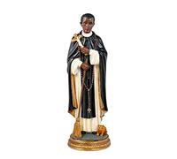 Fray Escoba San Martín de Porres figura 30 cm. imagen resina peana