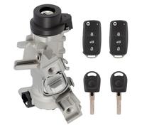 Fraylis Interruptor de encendido 1K0905851B cerradura de encendido con 2 llaves + 2 mando a distancia para A3 Q3 TT Seat Alte Leon Beetle Golf Jetta Passat 1K0905841 1K0905865