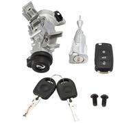 Fraylis Interruptor de encendido conjunto de cerradura de encendido con 2 llaves+1 control remoto para A3 Q3 TT Seat Alte Leon Beetle Golf Jetta Passat carcasa de bloqueo de dirección 1K0905851B 1K090