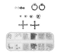 FRCOLOR 1 Caja de Adornos para Uñas Góticos Punk, Tachuelas Metálicas y | Surtido de adornos 3D para uñas acrílicas y extensiones, accesorios para manicura de Halloween.