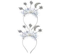 FRCOLOR 1 Juego 2 Piezas Diadema de estrella navideña accesorios para fotos de navidad bandas plata diademas navideñas christmas diadema de año nuevo diadema navideña tela de fieltro