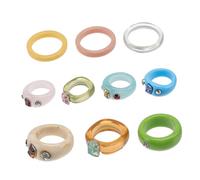 FRCOLOR 1 Juego Anillo geométrico de de color anillos de resina decoración de dedos anillo de moda anillo de dedo de resina anillo de dedo de todos los partidos de joyas