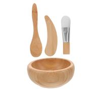 FRCOLOR 1 juego de cuencos para accesorios de madera para cosmetólogos faciales DIY accesorios de herramienta portable de salón de belleza cuenco de madera ajuste bañera