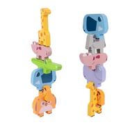FRCOLOR 1 Juego Juguete Educativo de Animales de Madera Bloques Apilables para Estimula la Imaginación y Habilidades Sociales para Aprendizaje