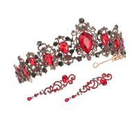 FRCOLOR 1 Juego Pendientes de accesorios para el cabello tiara ducha novia fiesta vendaje paseo joyería nupcial de la boda de vestir joyería barroca joyas para el cabello aleación