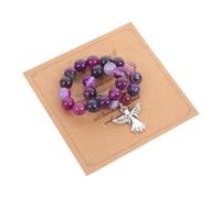 FRCOLOR 1 Juego pulsera de simpatía amado memorial junto a la tumba perder de simpatía conmemorativos por la pérdida de su hija. Papel Púrpura