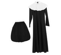 FRCOLOR 1 Juego ropa de monja para cosplay the nun costume adulto sacerdote monjas hábito millas más disfraz mujer disfraces de halloween para mujeres traje de monja mujer spandex