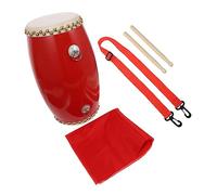 FRCOLOR 1 juego Tambor de Cintura de Piel de Vaca Profesional para Completo con Correa Baquetas y Pañuelo para Danza Folclórica y Percusión