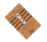 FRCOLOR 1 Juego Traje de pulsera de corazón pulsera de relación pulsera hija pulsera de corazón a juego pulsera a juego Pulsera ajustable cuerda encerada Black