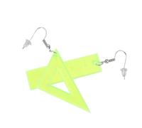 FRCOLOR 1 Par Aretes Con Regla Triangular Aretes De Declaración Pendientes Colgantes Para Mujeres Oro Pendientes De De Mujer Pendientes Regla Creativa Pendientes Para Mujer Yellow