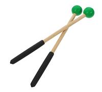 FRCOLOR 1 par Baquetas de Percusión para Tambor Lengüeta Mallets Mango Negro y Bola Verde Instrumento Musical para Marimba y Xilófono