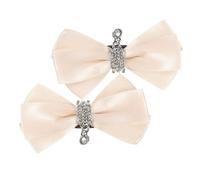 FRCOLOR 1 Par clip de zapato de lazo pinzas decorativas para zapatos chicas atar Hola arco shoe clips cordones heels clip de zapato para mujer decoración de lazo de zapato aleación Beige