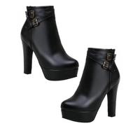 FRCOLOR 1 Par De Botas De Invierno De Tacón De Bloque De Plástico Para Colocar Sobre La Mesa Para Mujer Botines Blancos Botas De Tacón Alto Calzado De Mujer De Tacón Grueso